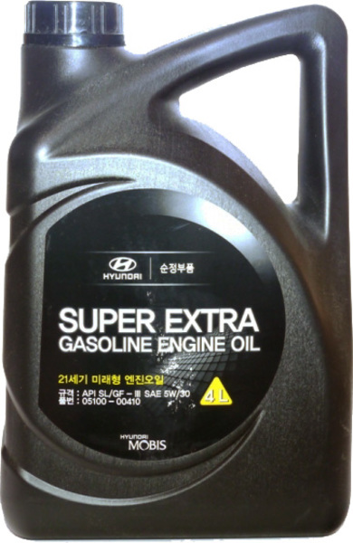 Синтетическое моторное масло Hyundai/Kia Super Extra SAE 5W-30 SL 4л Hyundai / Kia 0510000410