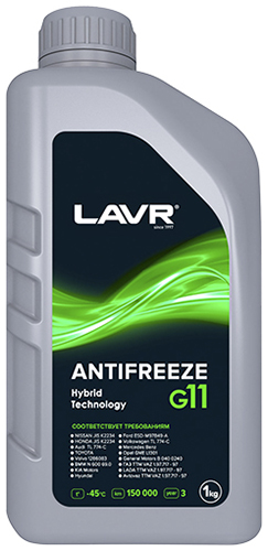 Охлаждающая жидкость Antifreeze G11 -45°С 1 л ЛАВР LN1705