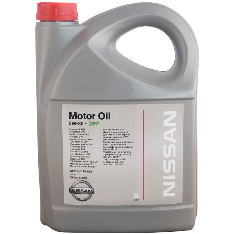 Синтетическое моторное масло Nissan Motor Oil DPF 5W-30 5л NISSAN KE90090043