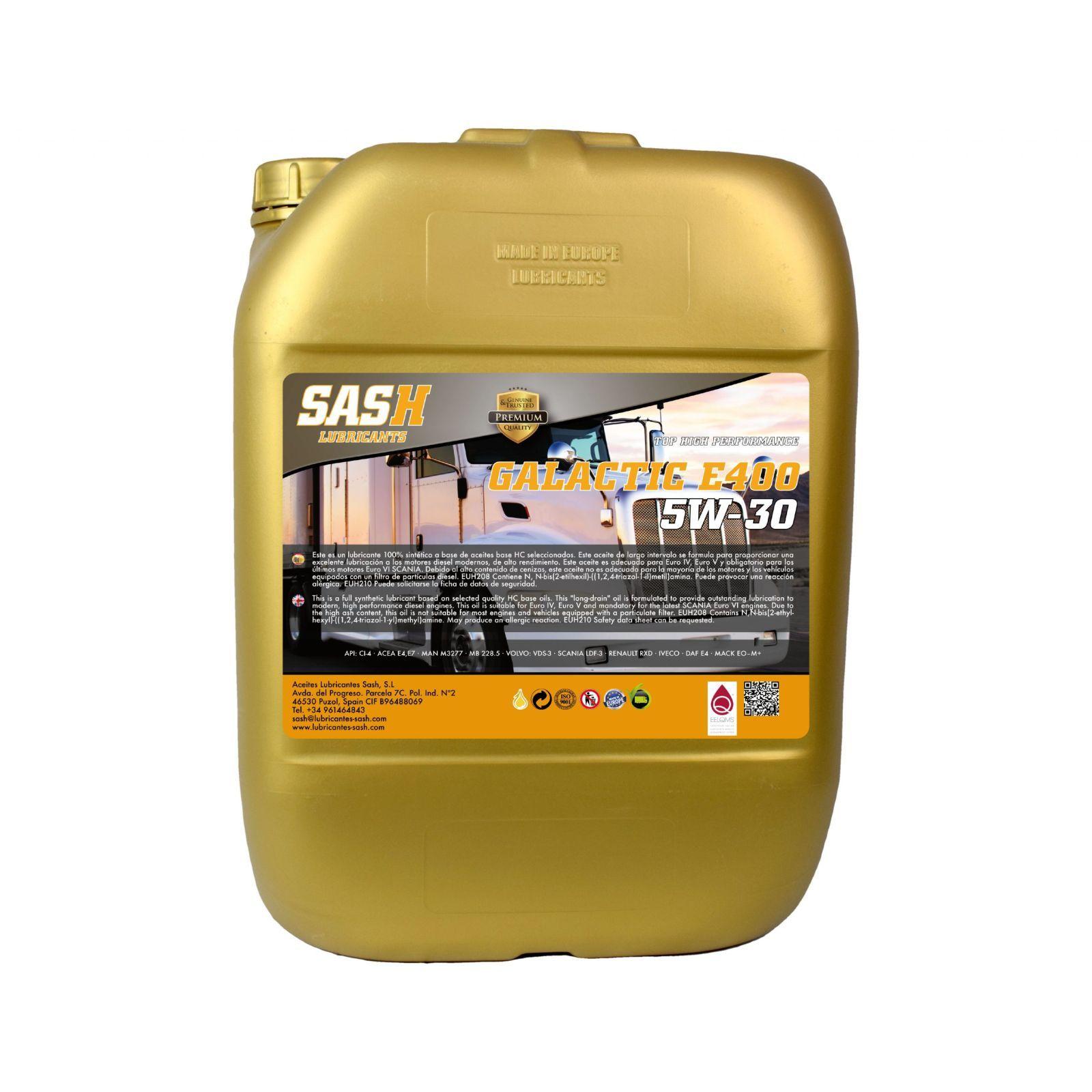 Автомобильное моторное масло SASH GALACTIC E400 5W30 20л SASH LUBRICANTS 100316