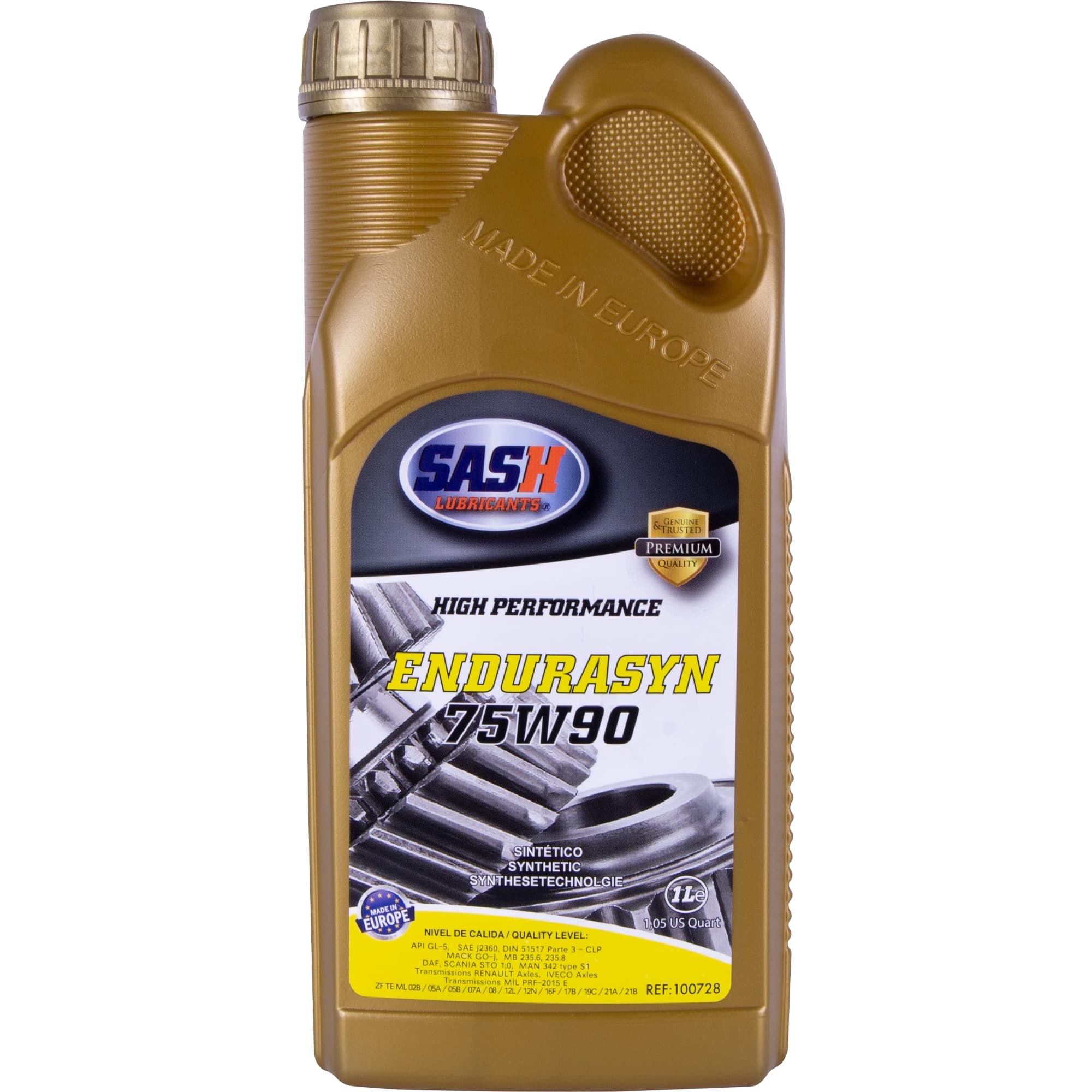 Синтетическое трансмиссионное масло SASH ENDURASYN SAE 75W-90 API GL-4/GL-5 1л SASH LUBRICANTS 100728