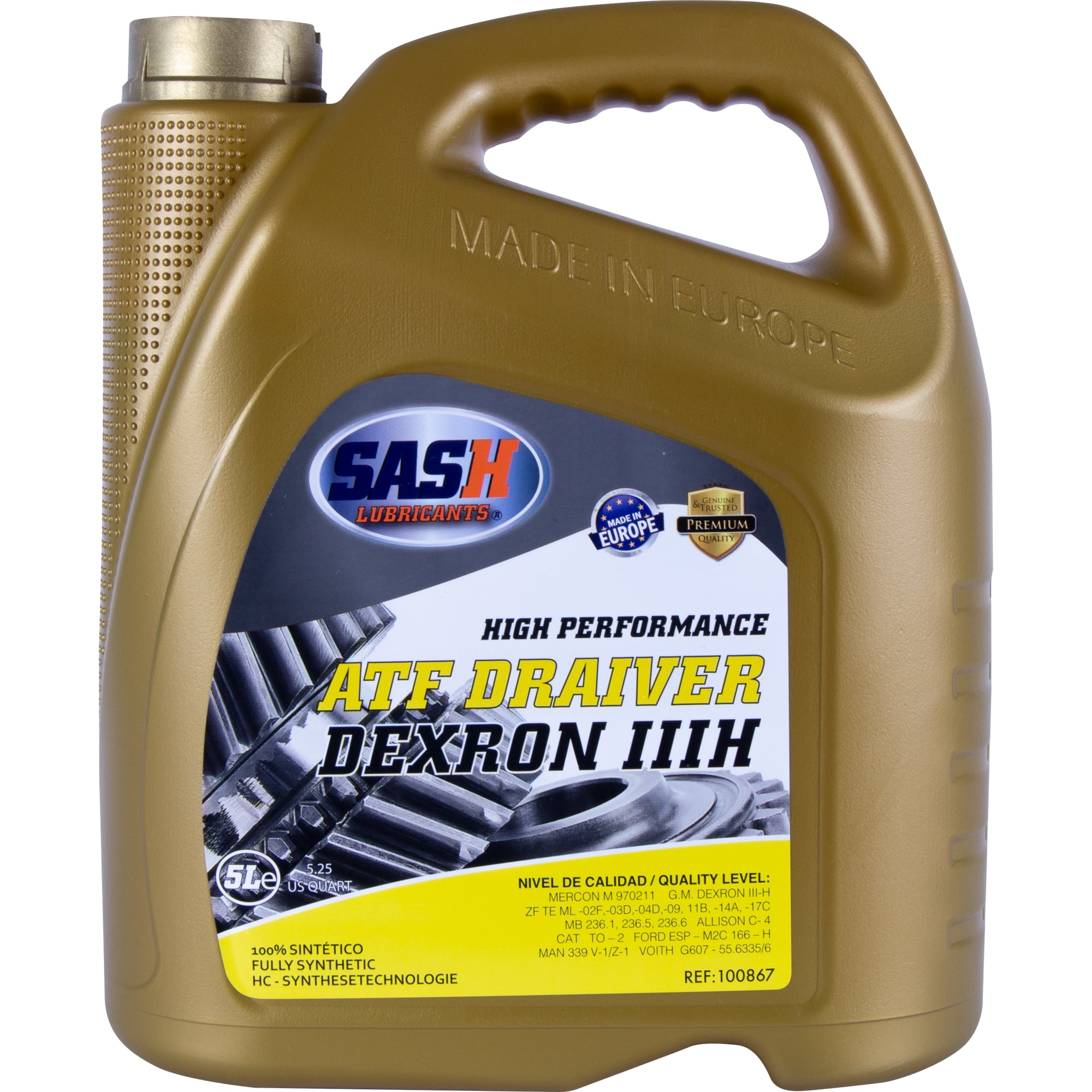 Полусинтетическое трансмиссионное масло SASH ATF DRAIVER DEXRON III-H 5л SASH LUBRICANTS 100867