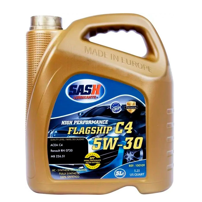 Автомобильное моторное масло SASH FLAGSHIP C4 5W-30 5л 100109 SASH LUBRICANTS 100109