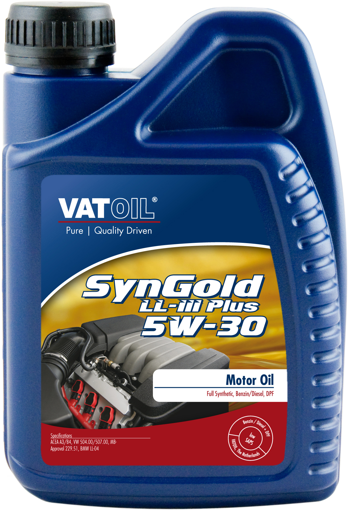 Синтетическое моторное масло VatOil SynGold LL-III Plus 5W-30 1л VATOIL 50020