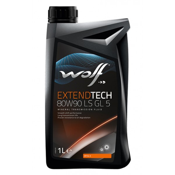 Минеральное трансмиссионное масло WOLF EXTENDTECH 80W-90 LS GL-5 Для МКПП, 1л WOLF 8300622