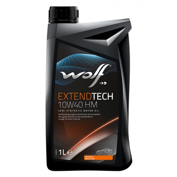 Полусинтетическое моторное масло WOLF EXTENDTECH 10W-40 HM, 1л WOLF 8302114