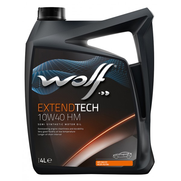 Полусинтетическое моторное масло WOLF EXTENDTECH 10W-40 HM, 4л WOLF 8302213