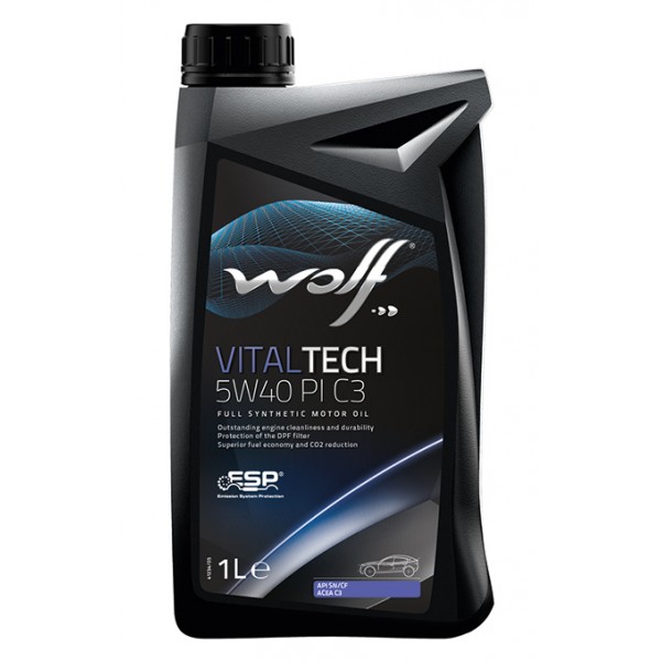 Синтетическое моторное масло WOLF VITALTECH 5W-40 PI C3, 1л WOLF 8302817