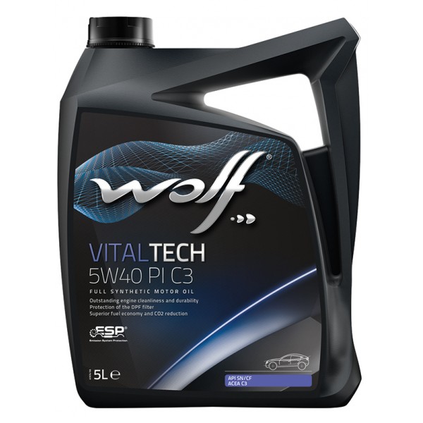 Синтетическое моторное масло WOLF VITALTECH 5W-40 PI C3, 5л WOLF 8303012