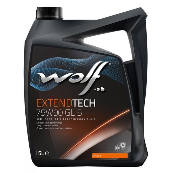 Полусинтетическое трансмиссионное масло WOLF EXTENDTECH 75W-90 GL-5 Для МКПП, 5л WOLF 8303500