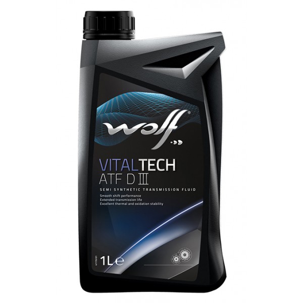 Полусинтетическое трансмиссионное масло WOLF VITALTECH ATF D III Для АКПП, 1л WOLF 8305306