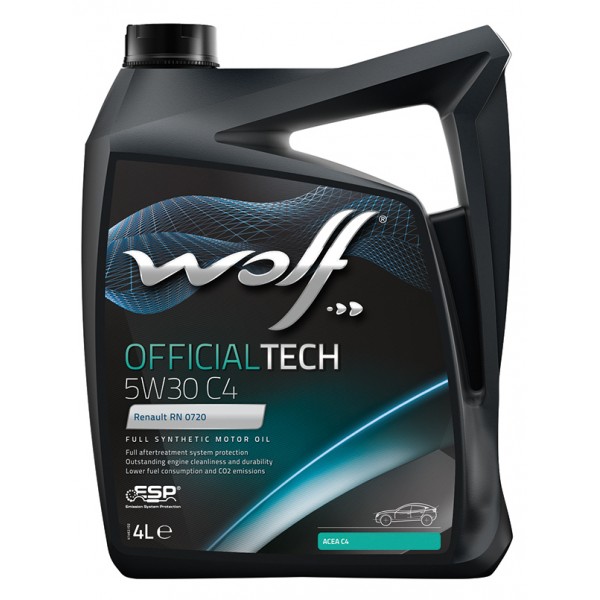 Синтетическое моторное масло WOLF OFFICIALTECH 5W-30 C4, 4л WOLF 8308413