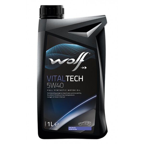 Синтетическое моторное масло WOLF VITALTECH 5W-40, 1л WOLF 8311093