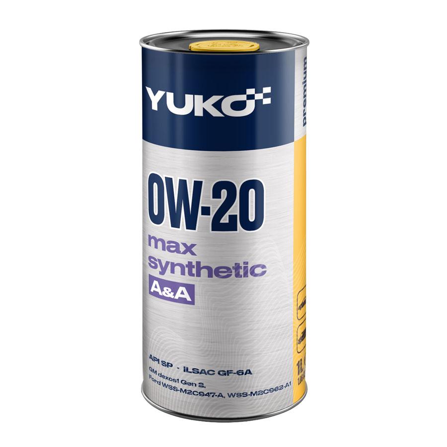 Автомобильное моторное масло YUKO MAX SYNTHETIC A&A 0W-20 1л 4823110400913 YUKO 4823110400913
