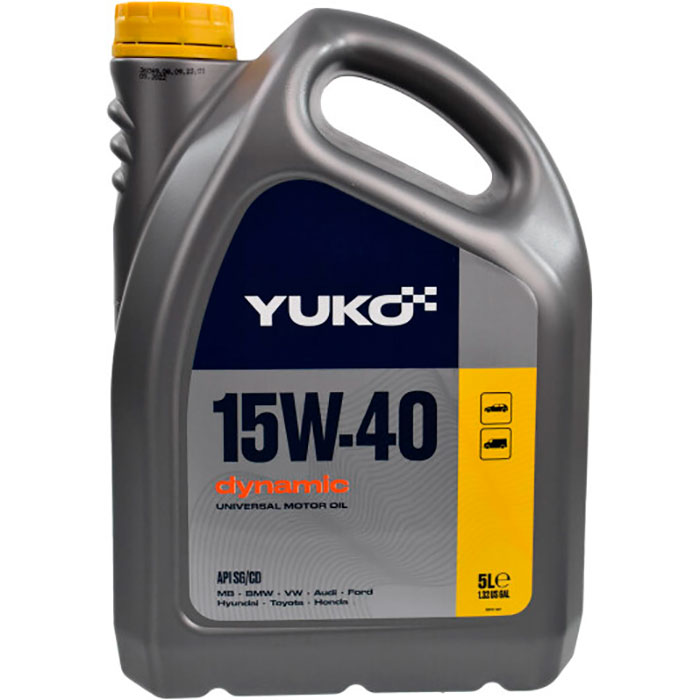 Автомобильное моторное масло YUKO DYNAMIC 15W-40 5л 4823110401576 YUKO 4823110401576