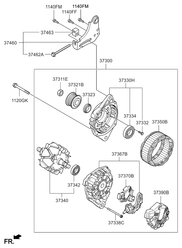 Генератор Hyundai / Kia 373002B300