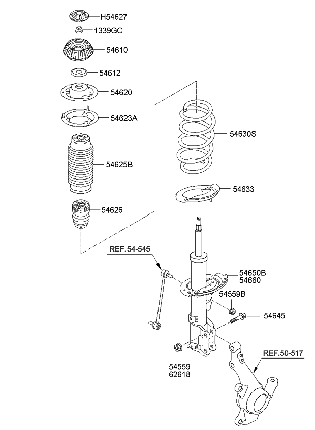 Опорный подшипник амортизатора Hyundai / Kia 546120U000