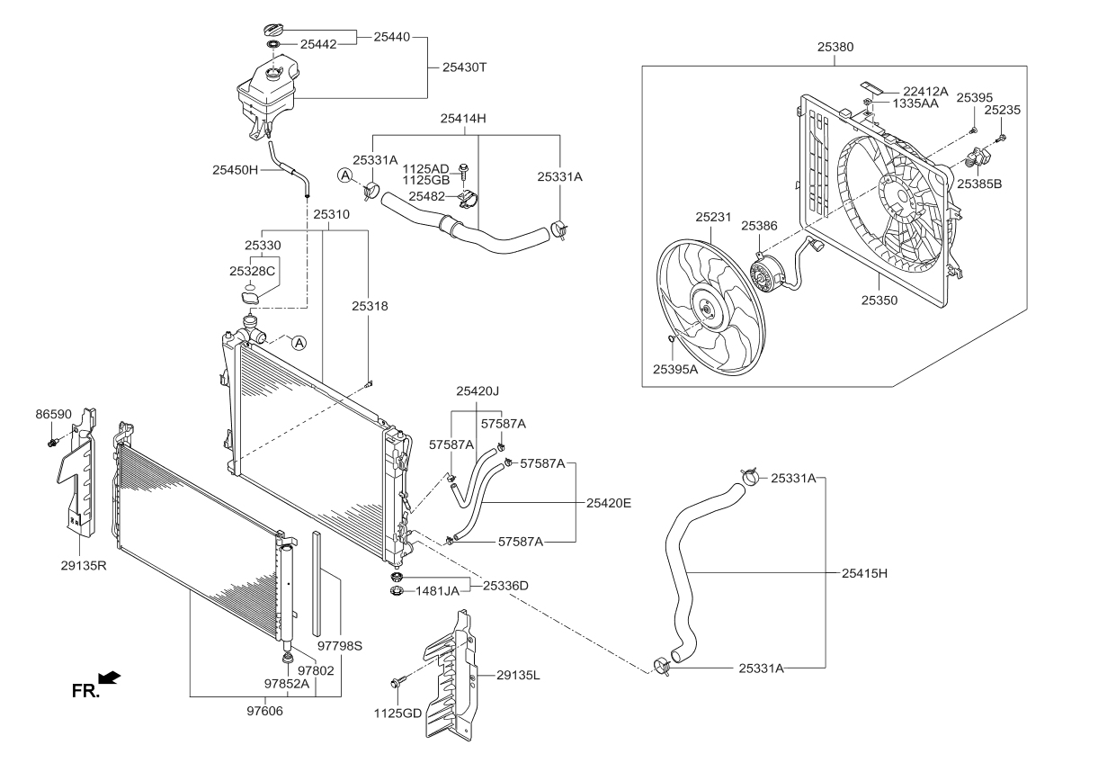 Шланг радиатора охлаждения Hyundai / Kia 254153R200