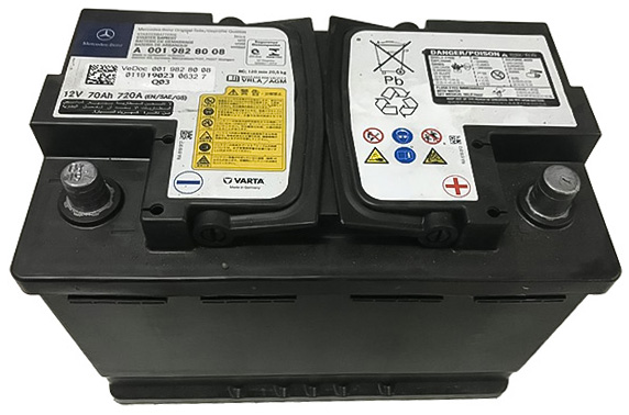 Аккумулятор автомобильный OEM оригинал MERCEDES 70Ah 720A (EN) AGM MERCEDES 001982800826